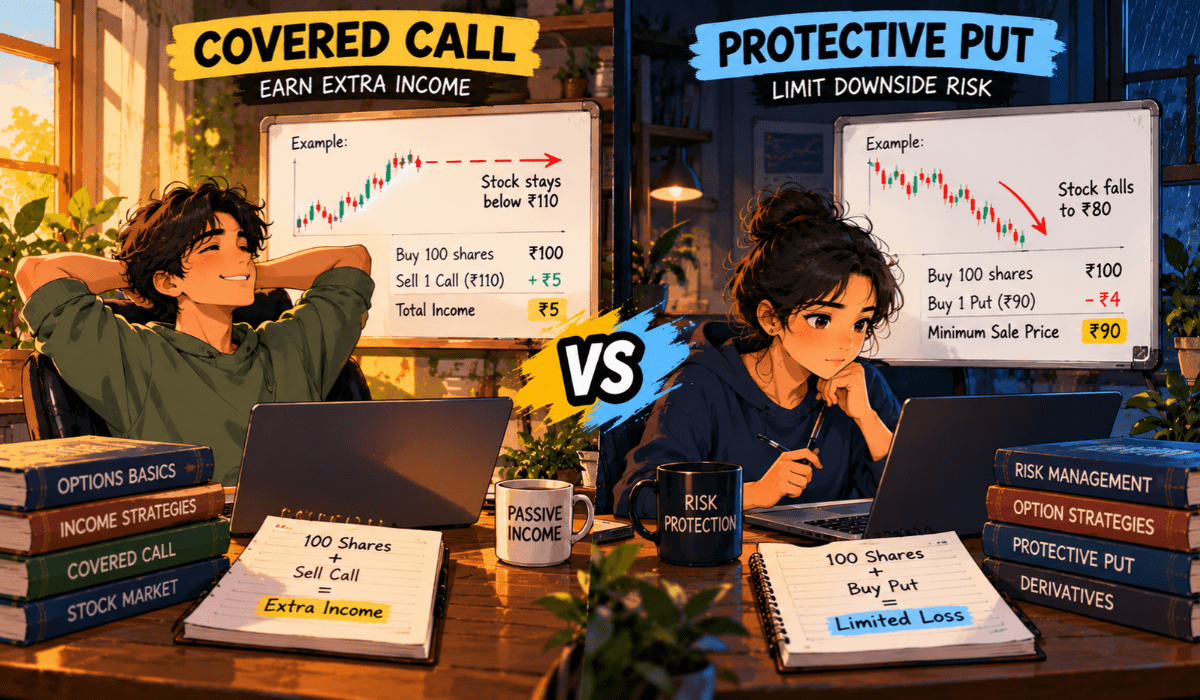 covered call vs protective put